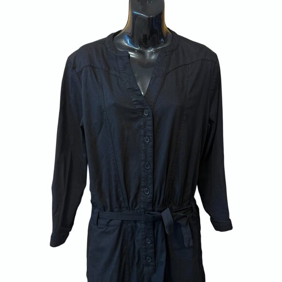 BA&SH Paros Black Tencel 3/4 Sleeve Jumpsuit Women's size 2 - Picture 4 of 9